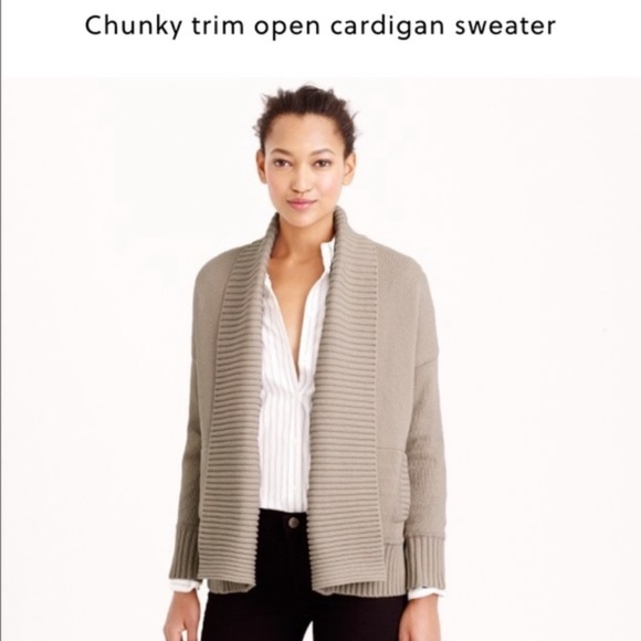 J. Crew Chunky Shawl Collar Open Front Black Cardigan - M/L - Picture 4 of 11